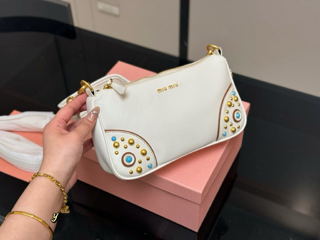 Miu Miu studded leather shoulder bag