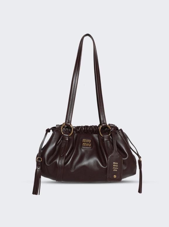 MIU MIU - Joie Nappa Leather Bag Brown