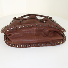 Load image into Gallery viewer, Miu Miu brown leather studded shoulder bag
