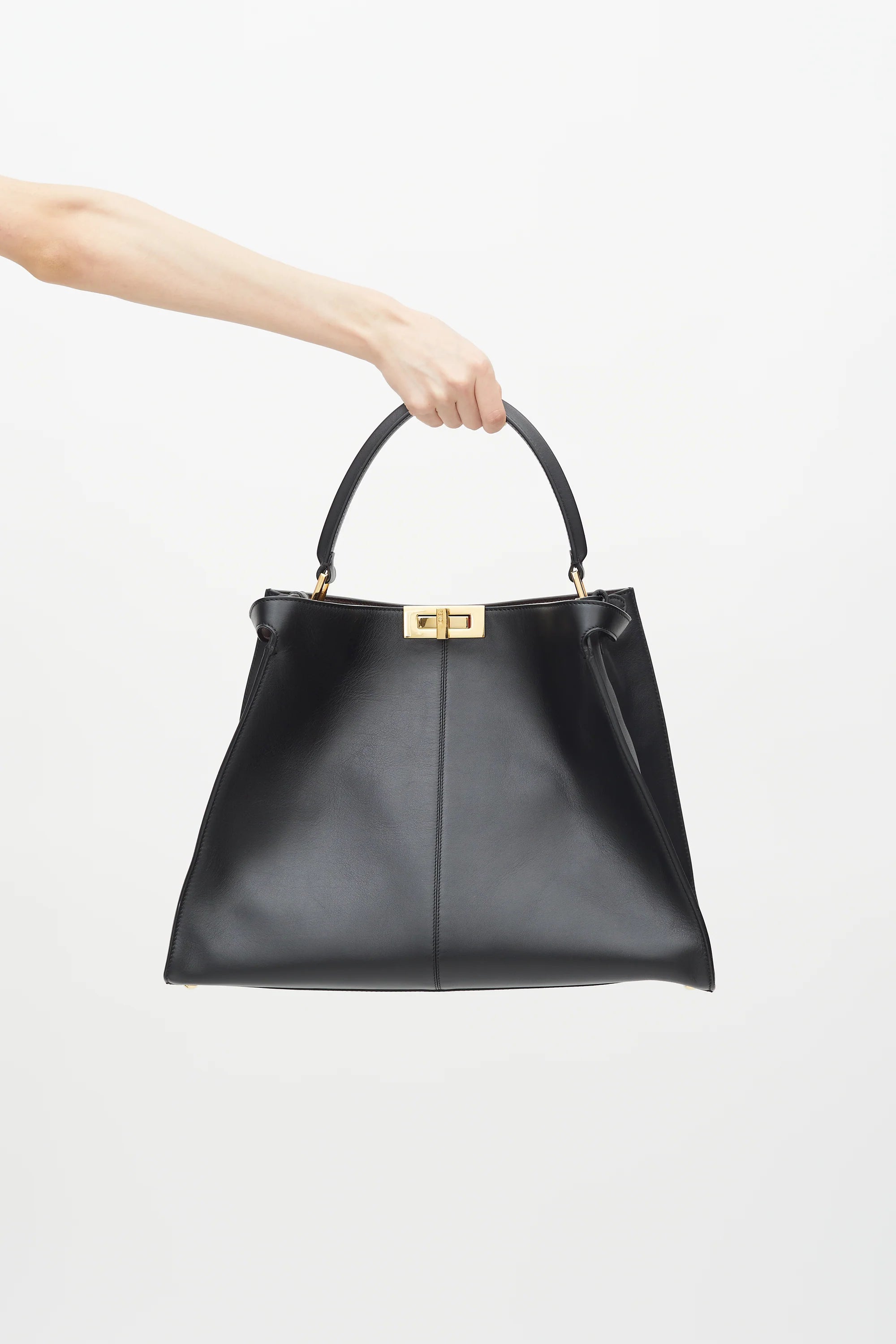 Fendi - Black Leather Peekaboo Bag