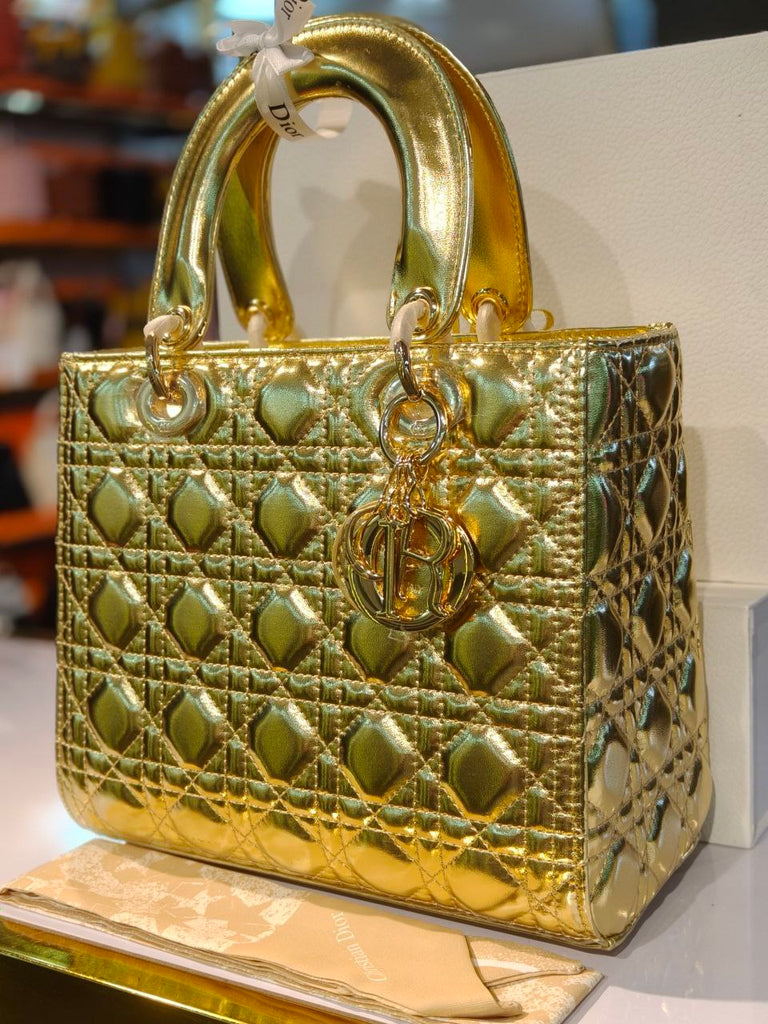 Lady Dior Bag – Metallic Gold
