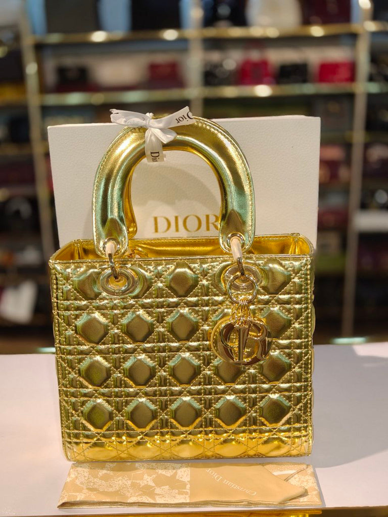 Lady Dior Bag – Metallic Gold