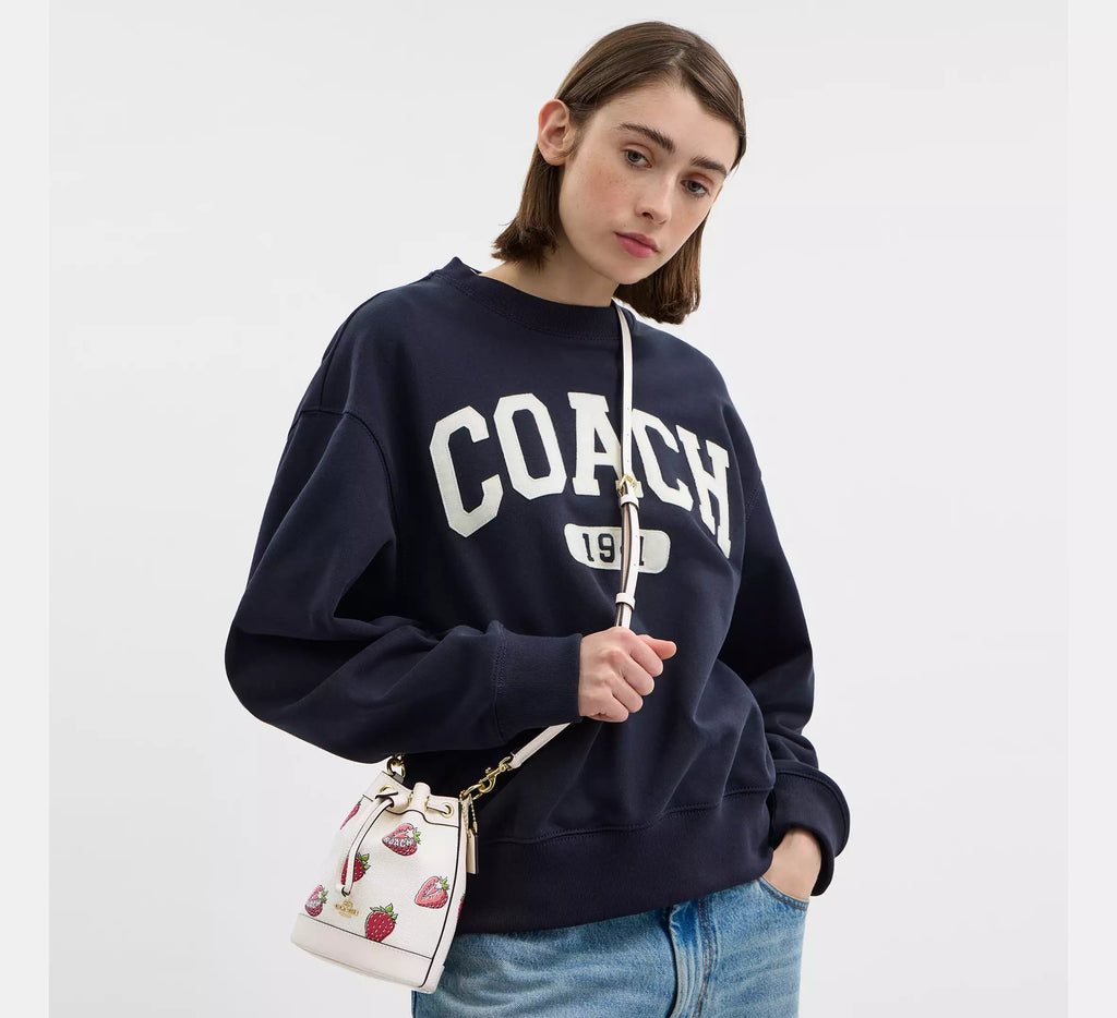 Coach Mini Bucket Bag With Strawberry Print