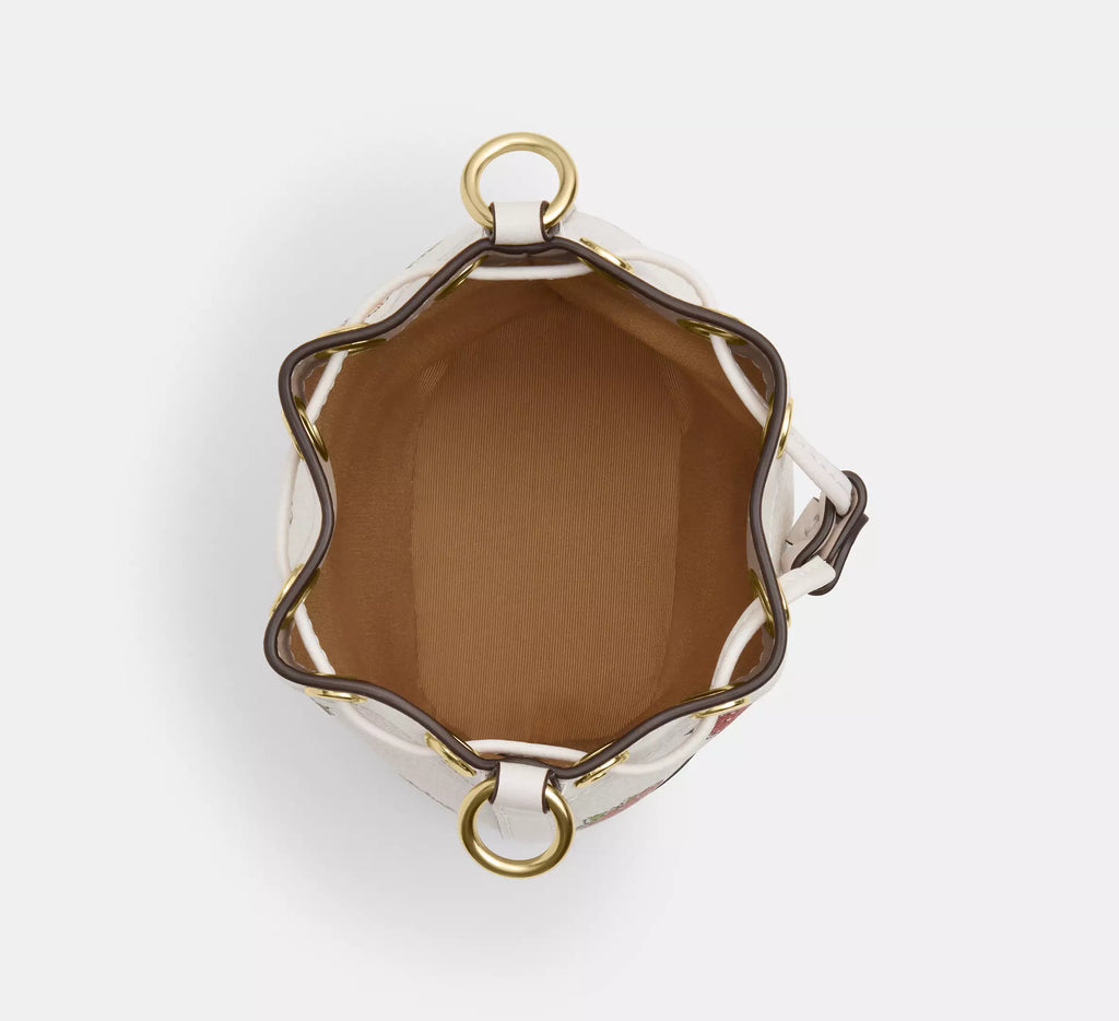 Coach Mini Bucket Bag With Strawberry Print