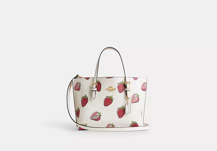 Coach Mollie Tote Bag 25 With Strawberry Print