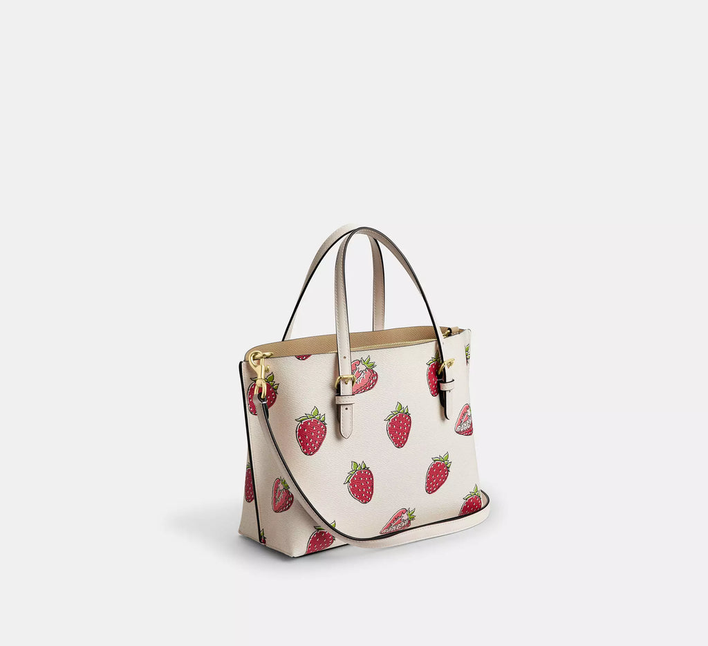 Coach Mollie Tote Bag 25 With Strawberry Print