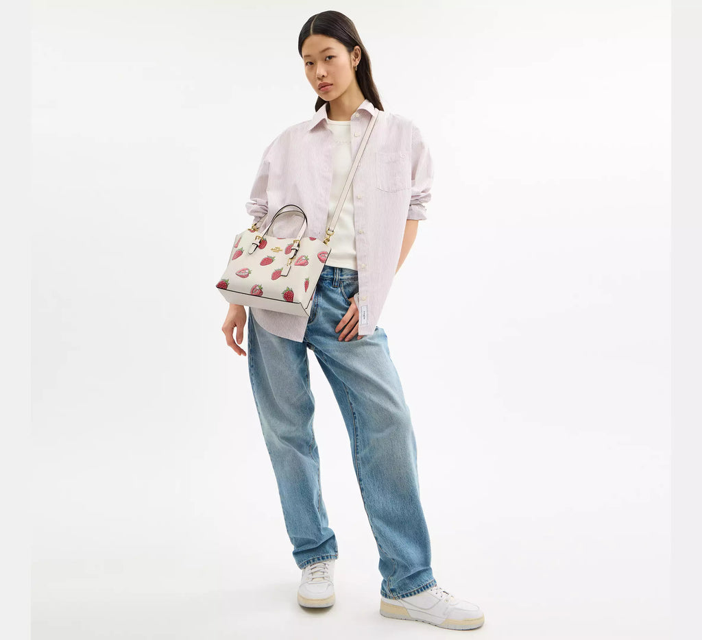 Coach Mollie Tote Bag 25 With Strawberry Print