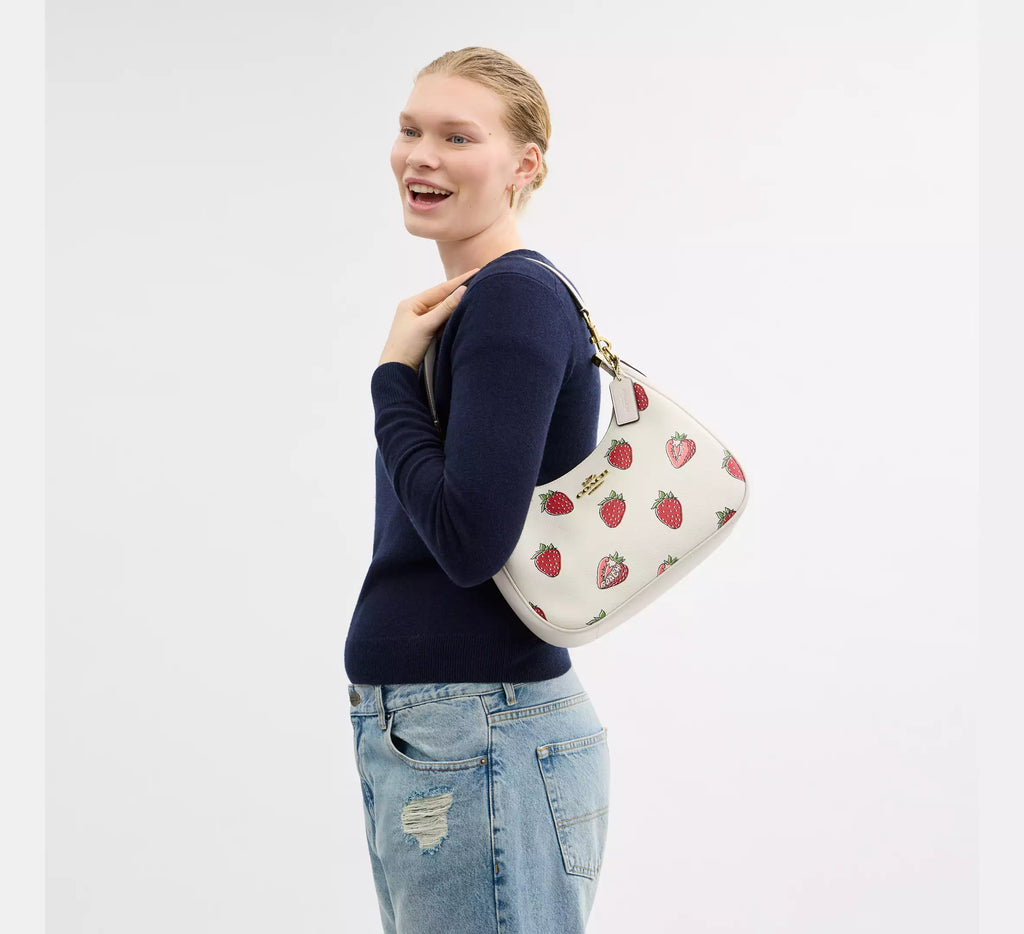 Coach Teri Hobo Bag With Strawberry Print