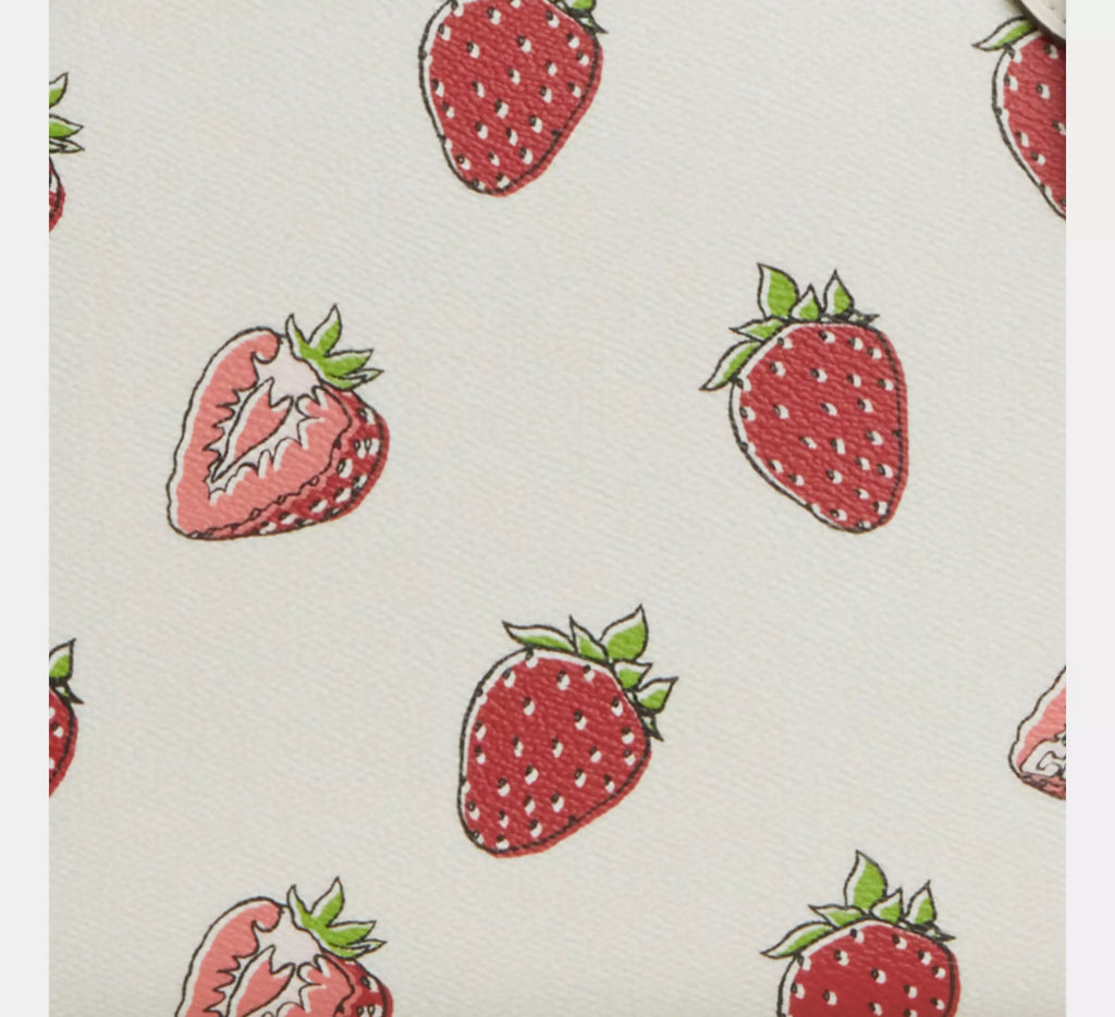 Coach Gallery Tote Bag With Strawberry Print