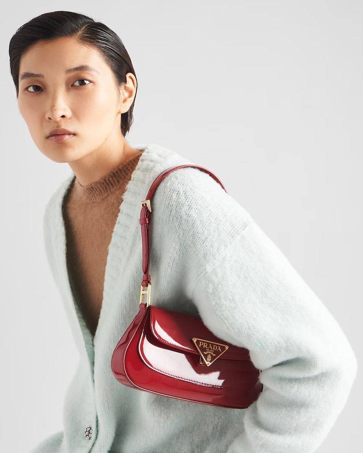 Prada Cleo Patent-leather Shoulder Bag in Red Lyst UK