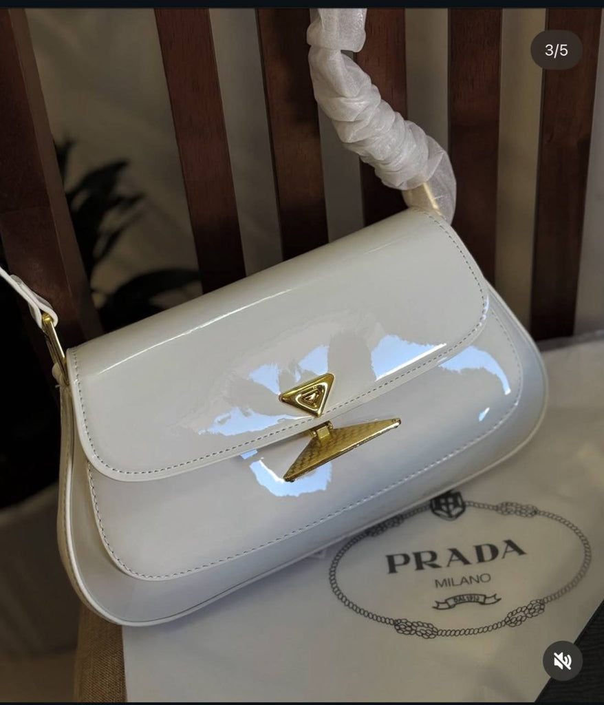 Prada Cleo Patent-leather Shoulder Bag in Red Lyst UK