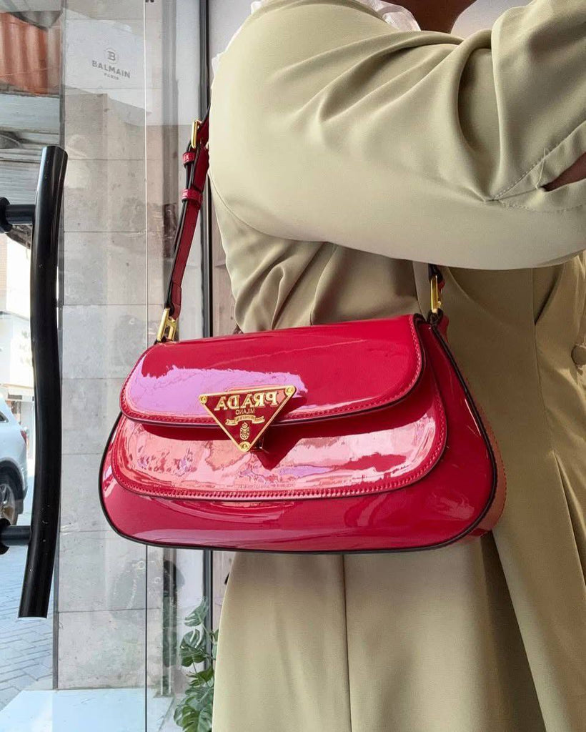 Prada Cleo Patent-leather Shoulder Bag in Red Lyst UK