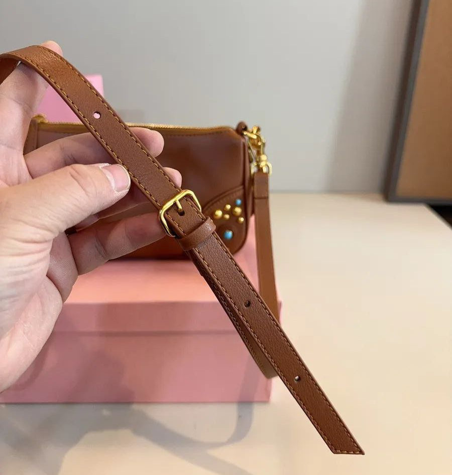 Miu Miu studded leather shoulder bag