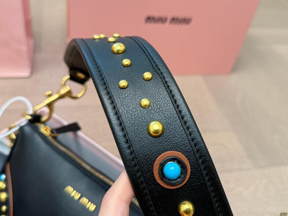 Miu Miu studded leather shoulder bag