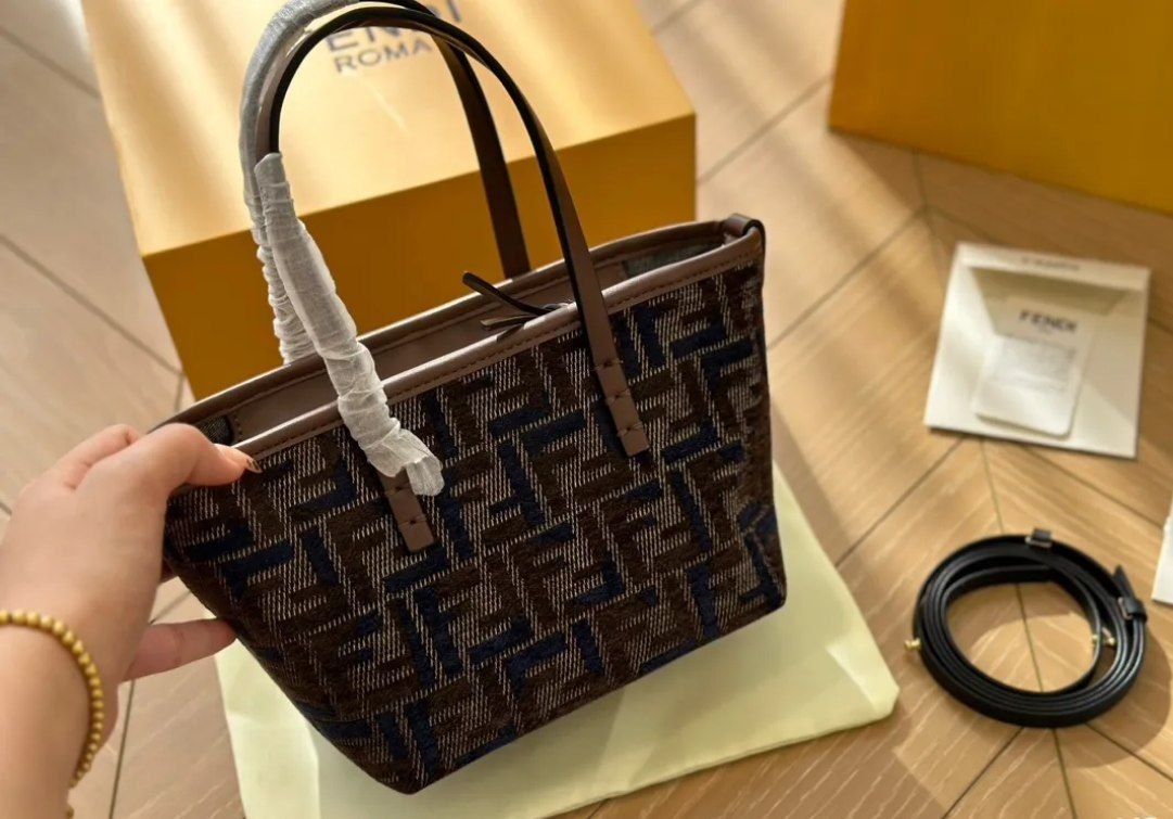 Fendi - Mini Roll Brown FF jacquard mini bag