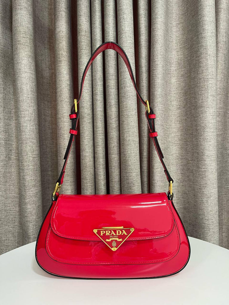 Prada Cleo Patent-leather Shoulder Bag in Red Lyst UK